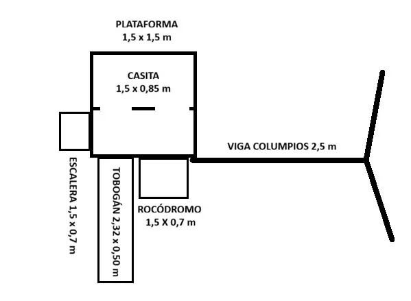 Plano de distribución del parque infantil Modelo 1