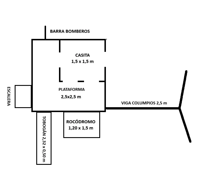 Plano de distribución del parque infantil Modelo 3